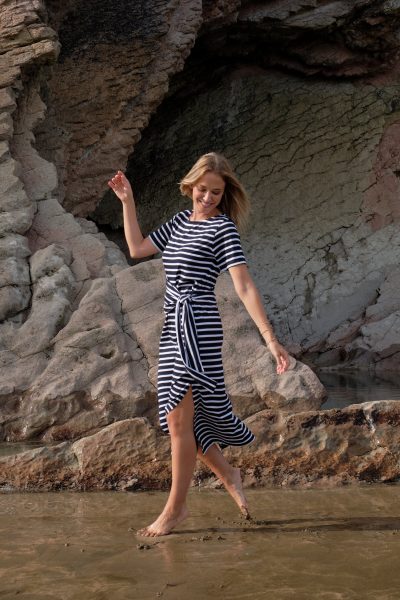 Robe longue fluide rayรฉe Flamisse