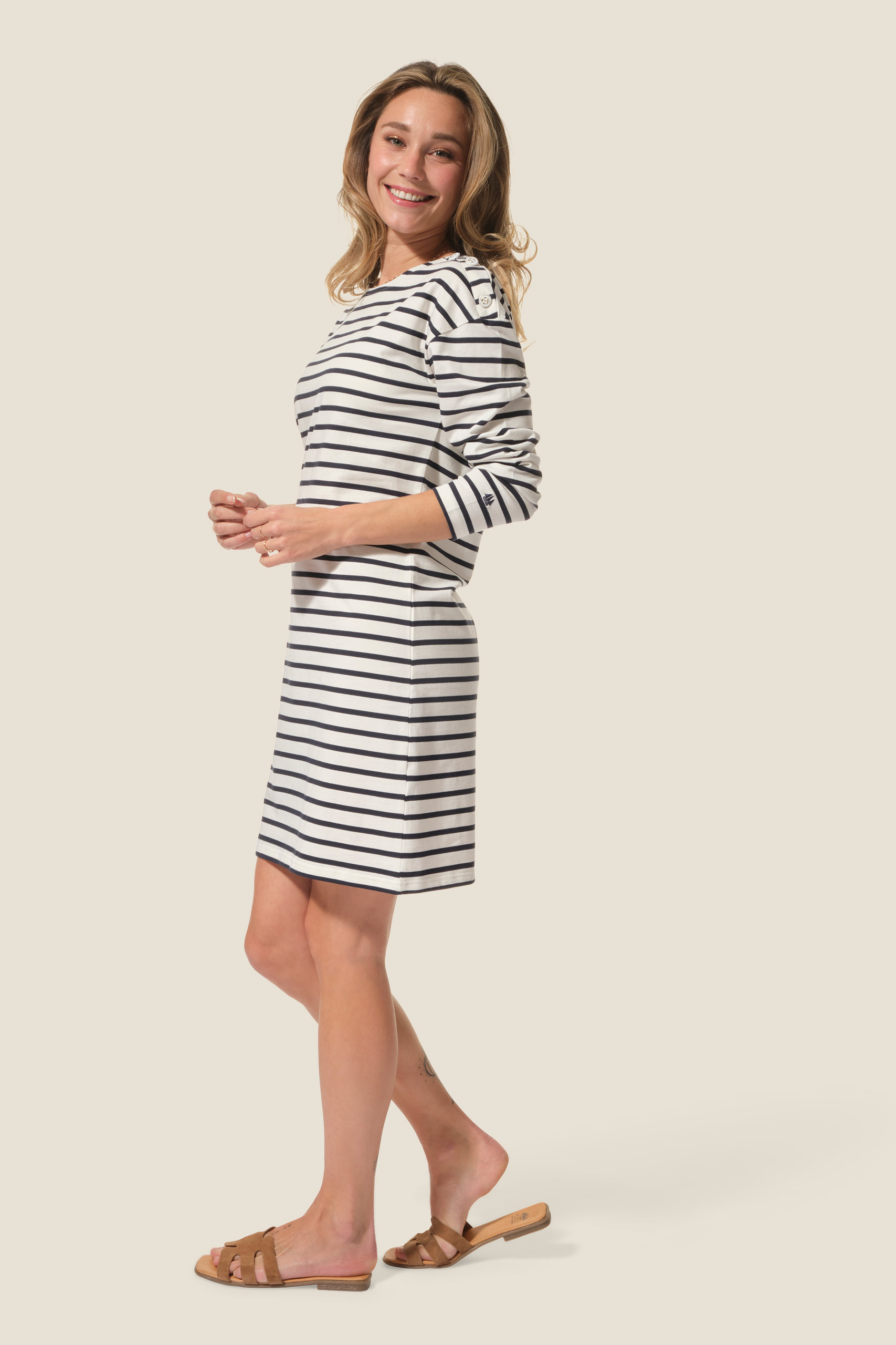 Robe rayée à manches longues Benjamine Robe rayée à manches longues Benjamine