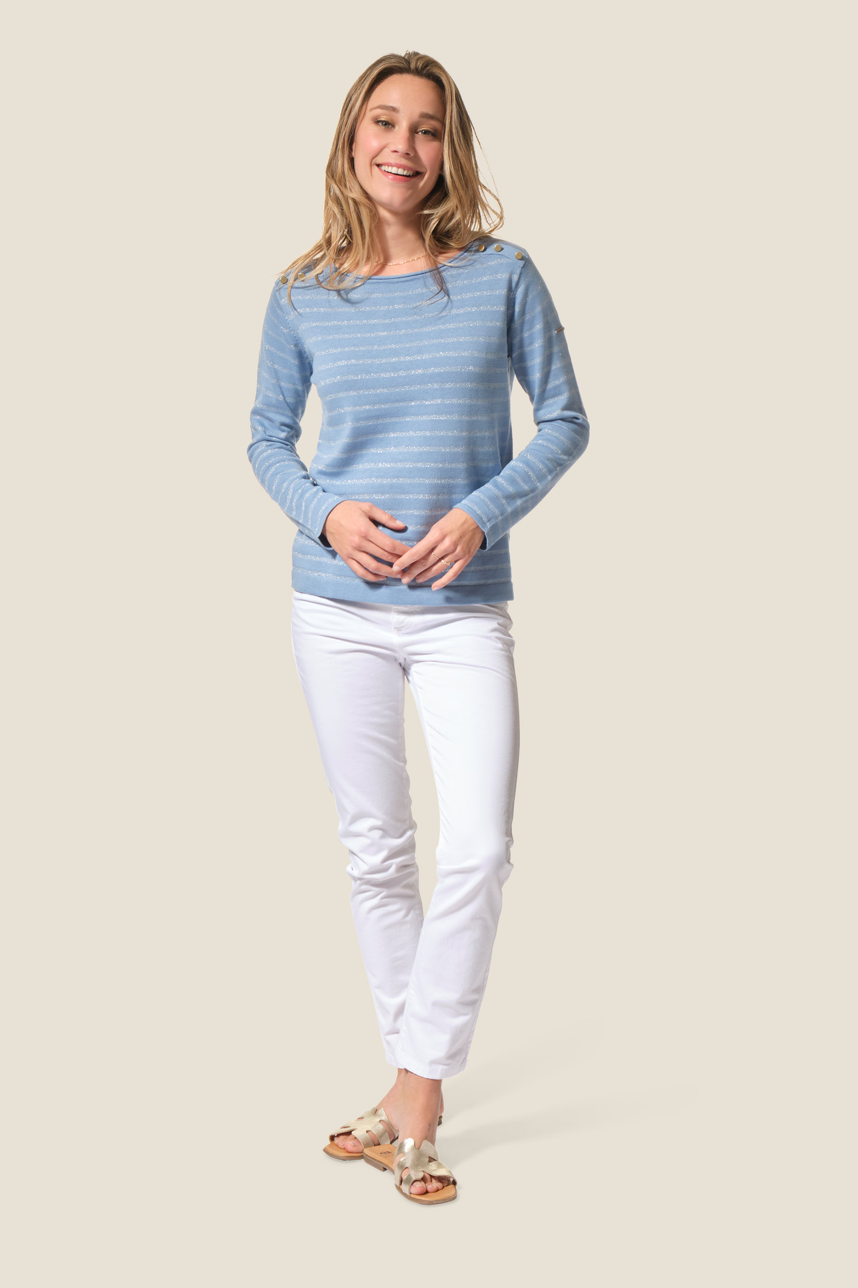 Pull rayé doré Madeline Pull rayé doré Madeline