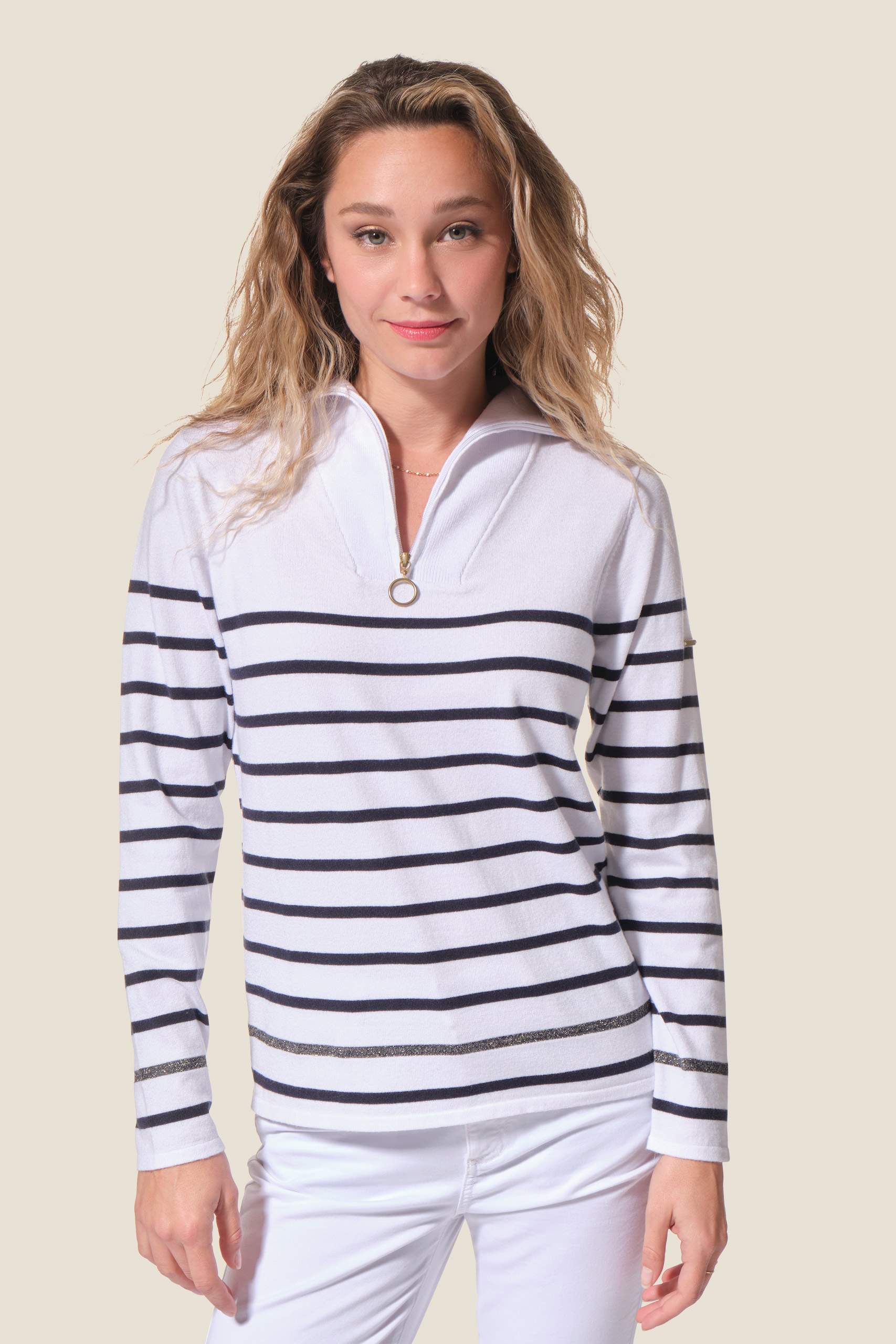 Pull rayé col camionneur Tamala Pull rayé col camionneur Tamala