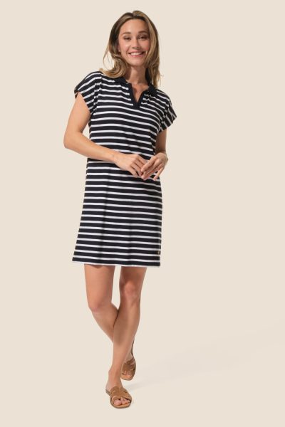 Robe rayรฉe manches courtes Volvi