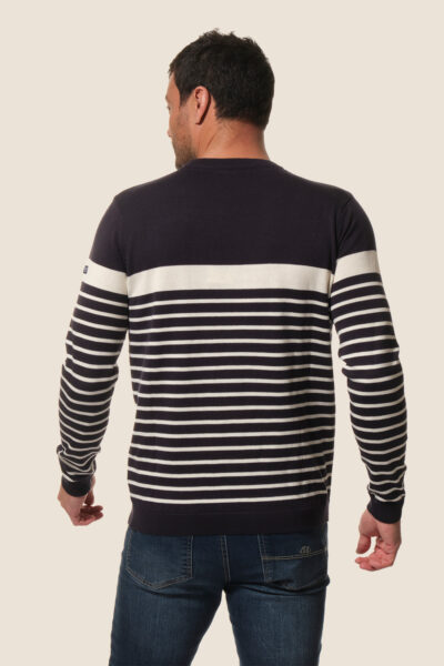 Pull marin rayรฉ Dekster