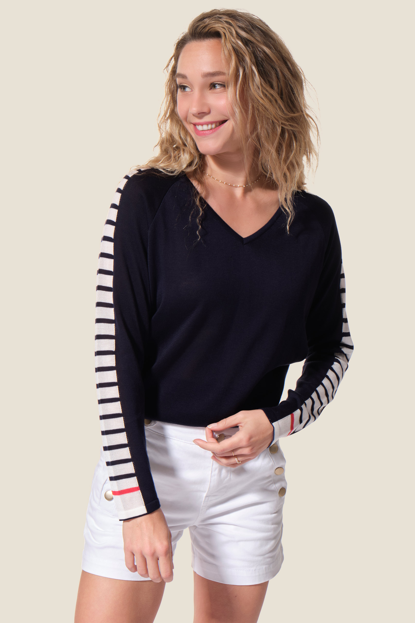 Pull col V en Lyocell Salama Pull col V en Lyocell Salama