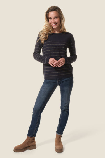 Pull femme avec rayures lurex Mosaline