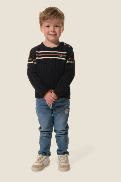 Pull garรงon col rond Damboise