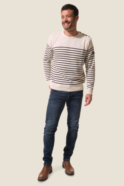 Pull homme rayรฉ et bloc color Merlin