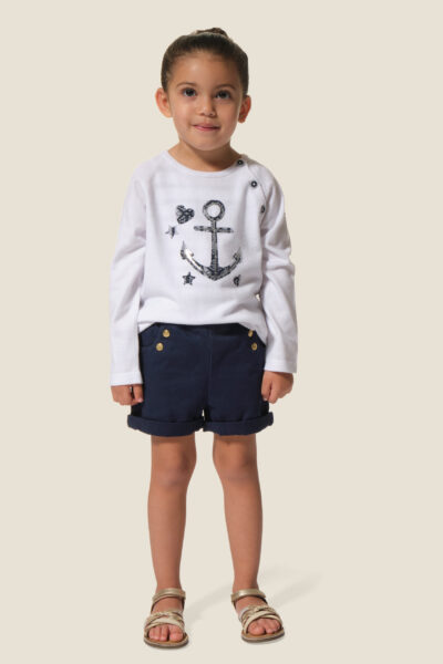 Pull fille col rond Odelice