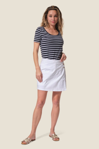 Jupe-short femme uni avec boutons dorés Hublot Mode Marine