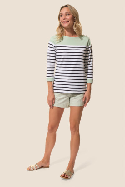 Marinière femme manches 3/4, col bateau Hublot Mode Marine