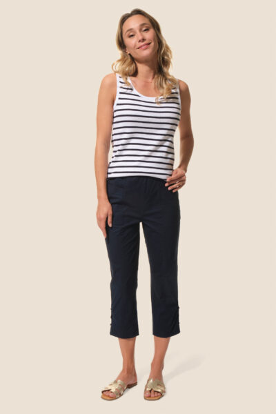 Pantacourt femme taille élastiquée Hublot Mode Marine