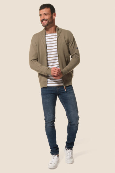 Gilet homme en maille zippé Hublot Mode Marine