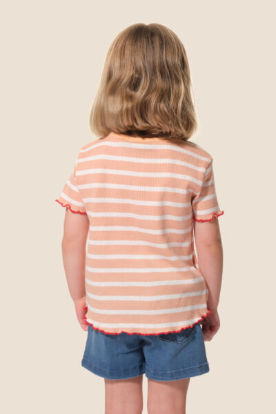 Tee-shirt enfant fille rayé avec détails fantaisies Hublot Mode Marine