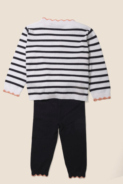 Ensemble en maille bébé fille cache coeur Hublot Mode Marine