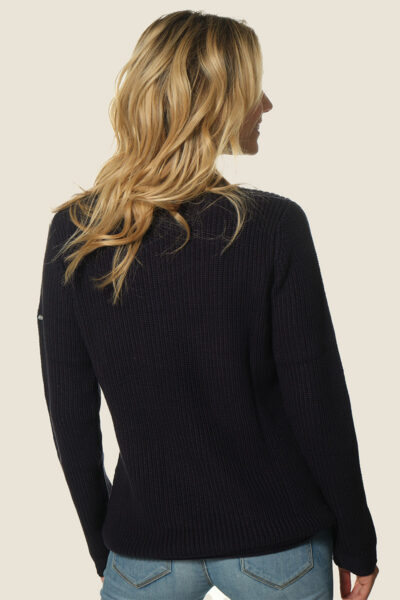 Pull femme col rond uni Piara Hublot Mode Marine