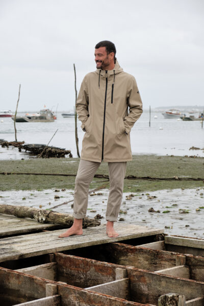 Ciré imperméable 3/4 homme zip contrasté Hublot Mode Marine