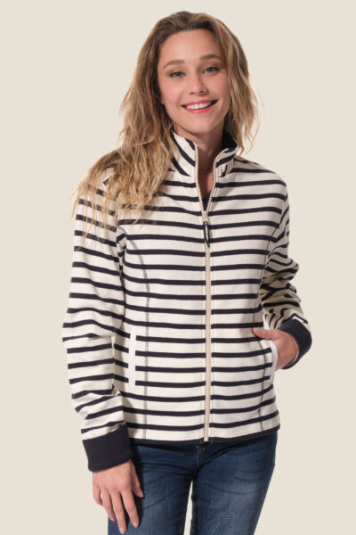 Veste à rayures femme zippée col montant Hublot Mode Marine