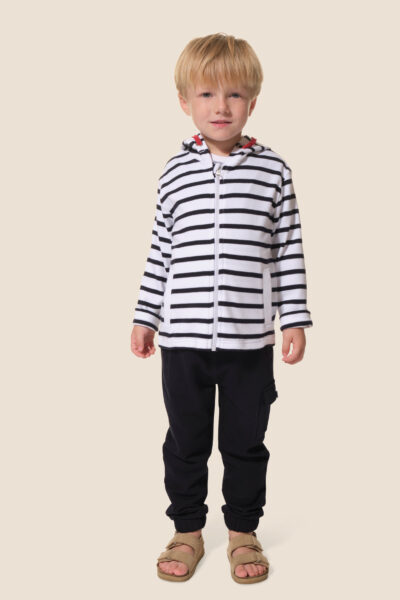 Veste rayรฉe zippรฉe ร capuche enfant mixte Hublot Mode Marine