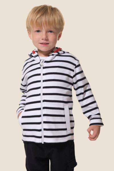 Veste rayรฉe zippรฉe ร capuche enfant mixte Hublot Mode Marine