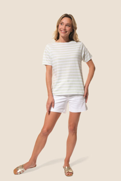 Marinière femme manches courtes col bateau Hublot Mode Marine